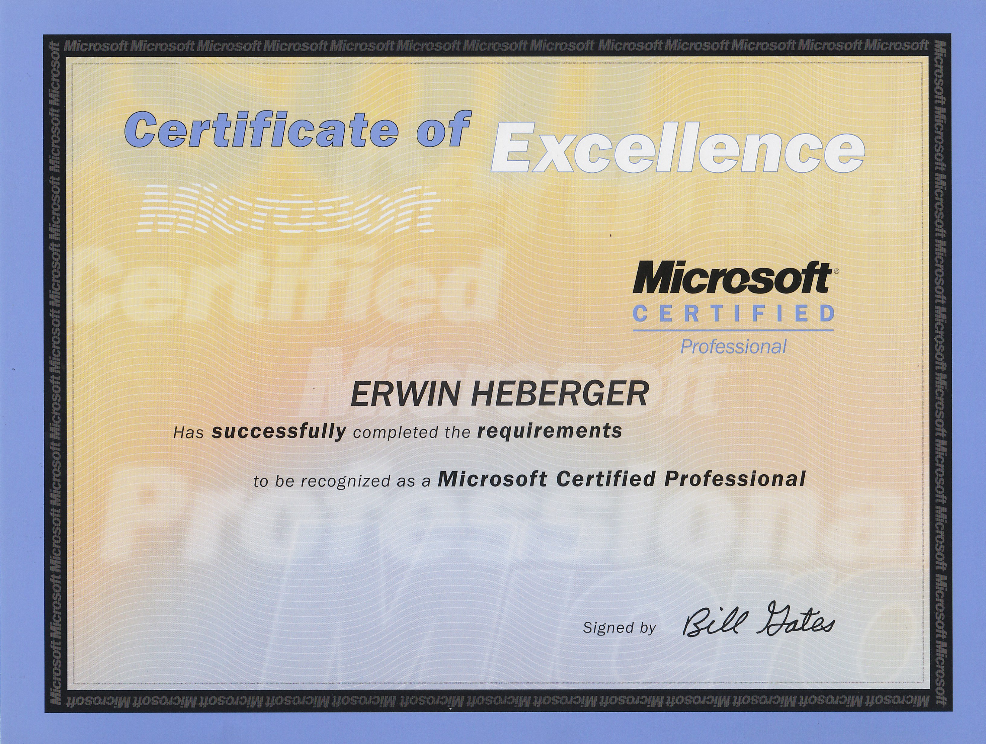 Microsoft certificate